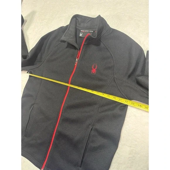Spyder Full Zip Jacket Mens XL Black Red Fleece Lined Outdoor Warm Logo - Picture 7 of 13